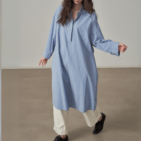 stripe shirt onepiece　MA1385