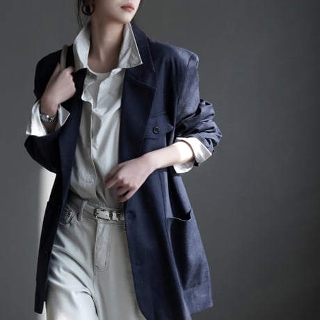 french lapel longline tailored jacket　MA1918