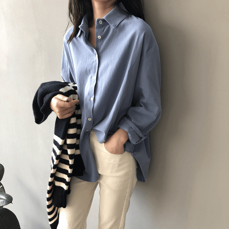 oversized cotton button down shirt　MA1634
