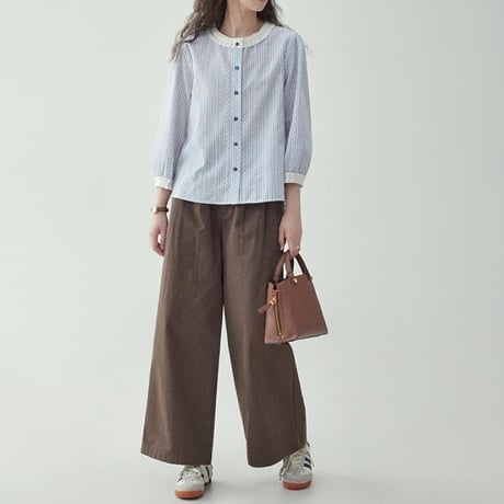 small flower striped designed blouse　MA1172