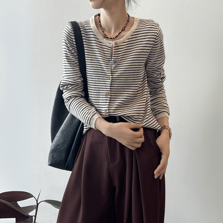 stripe harmony knit cardigan　MA1627