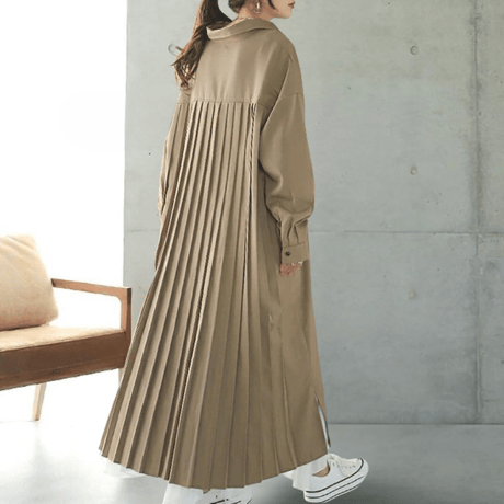 backpleats long shirt dress　MA1641