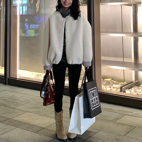 fleece collarless blouson　MA1295