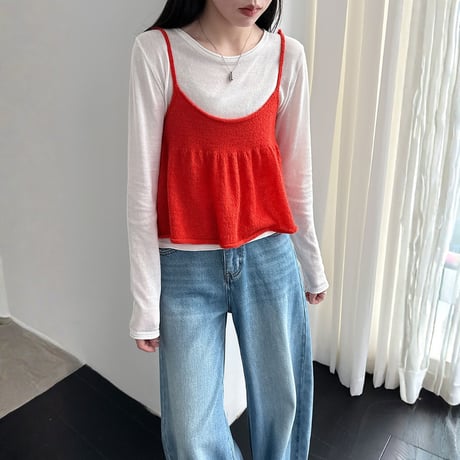 sheer inner knit cami set　MA1910