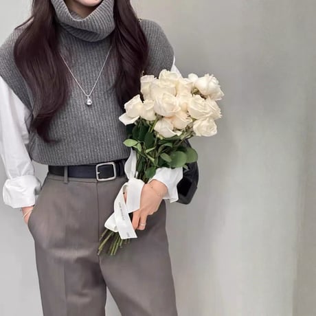 sleeveless turtleneck knit　MA1684