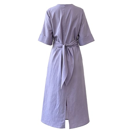 v neck cache coeur waist ribbon long one piece/2color　MA1992