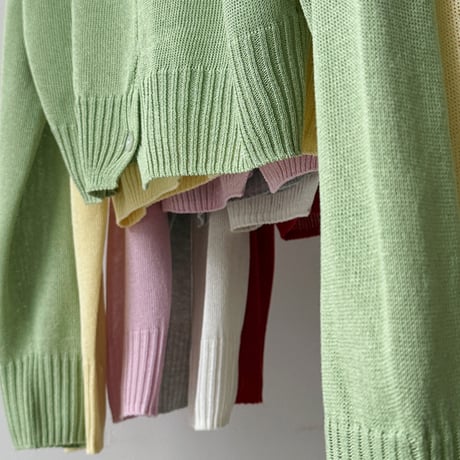 sheer round neck knit cardigan　MA1872