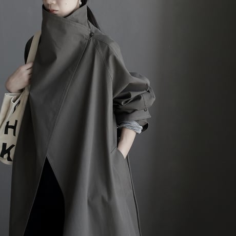 french stand collar loose work coat　MA1671