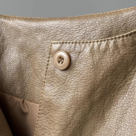 faux leather collarless short jacket　MA1149