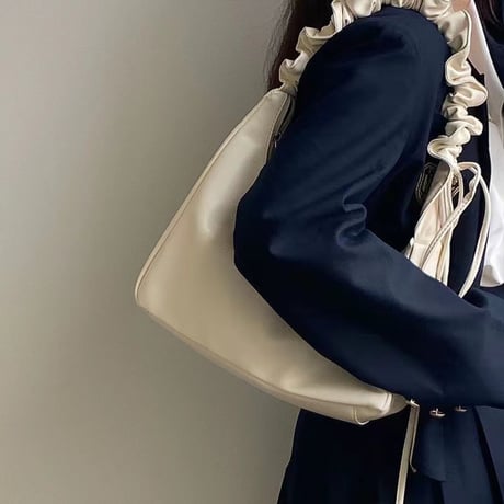 shirring handle leather touch hobo bag　MA1888