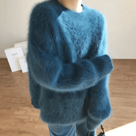 shaggy over knit pullover　MA1337