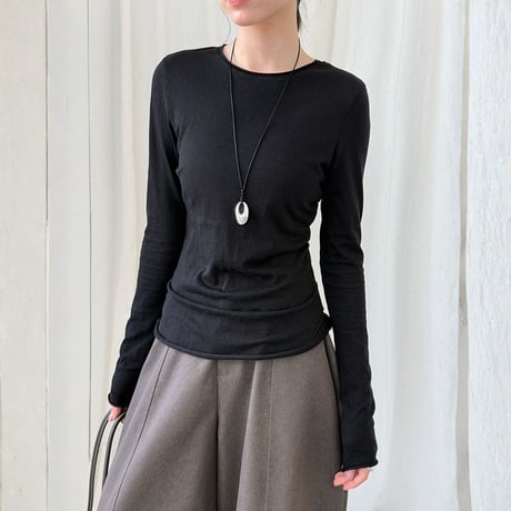 roll hem slim fit long sleeve tee　MA1867