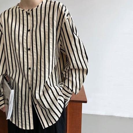 stripe relax round shirt　MA1175