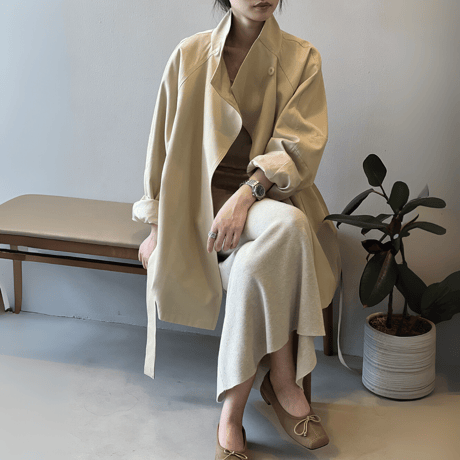 stand collar mid-length trench coat　MA1616