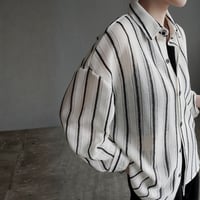 lace stripe loose shirt　MA1925