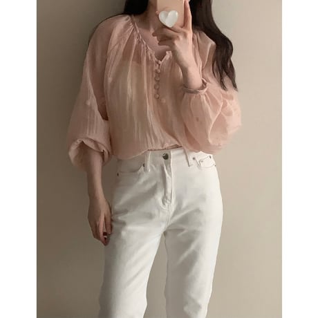 embroidery flower long sleeve blouse　MA1170