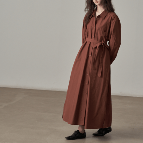 loose shirt dress with waist belt　MA1392