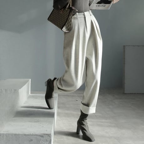 tucked wide cropped trousers　MA1718