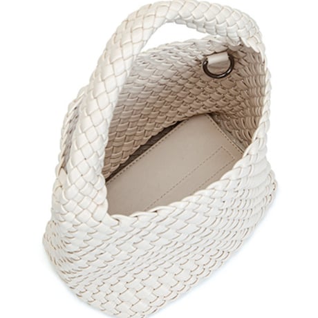 woven pattern leather tote bag with pouch　MA1892