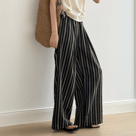 stripe relax wide pants　MA1560