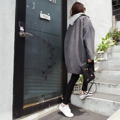 hooded layered loose coat　MA1751