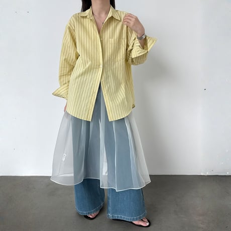 pleated waist tulle half skirt　MA1912