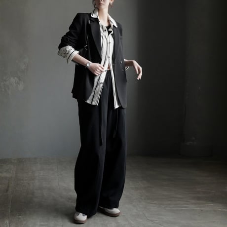 lace stripe loose shirt　MA1925