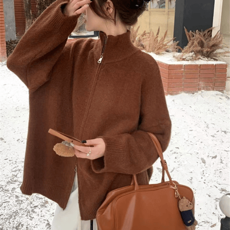 stand zip knit jacket　MA1755