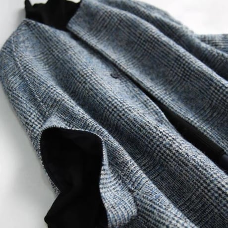 glen check sleeve slit cape coat　MA1757