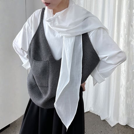 deep v-knit layering vest　MA1704