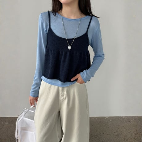 sheer inner knit cami set　MA1910