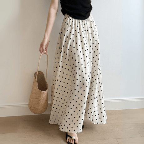 polka dot flare skirt　MA1545