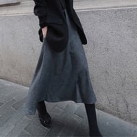 herringbone flare midi skirt　MA1815