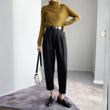 soft fitted turtleneck knit top　MA1717