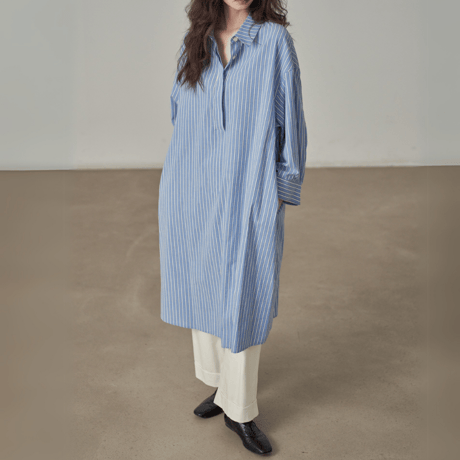 stripe shirt onepiece　MA1385