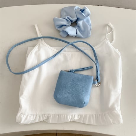 grain leather touch neck mini pouch　MA1899