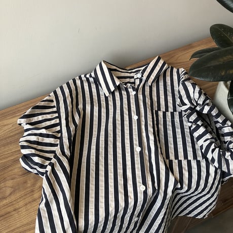 puff sleeve striped shirt　MA1177