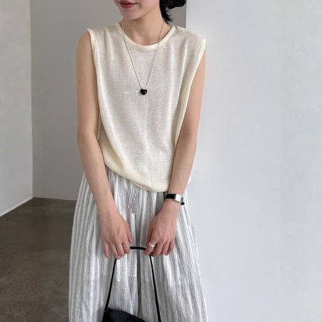border knit sleeveless vest　MA1967