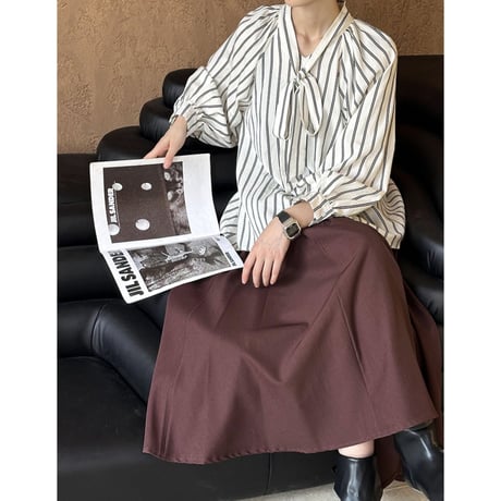 ribbon striped 2way blouse　MA1184