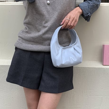 glossy gathered shoulder bag　MA1901