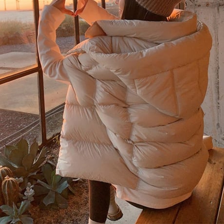 hooded volume down vest　MA1753