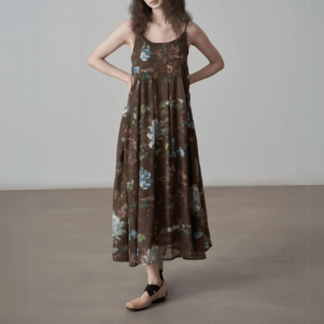 retro floral sleeveless onepiece　MA1418