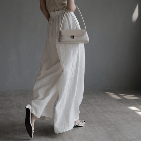 summer high waist drape wide pants/2color　MA2037