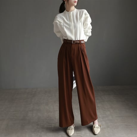 no collar frill shoulder blouse　MA1859