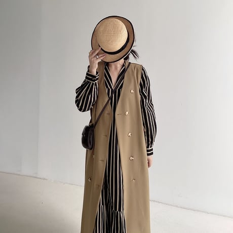double button long vest　MA1303