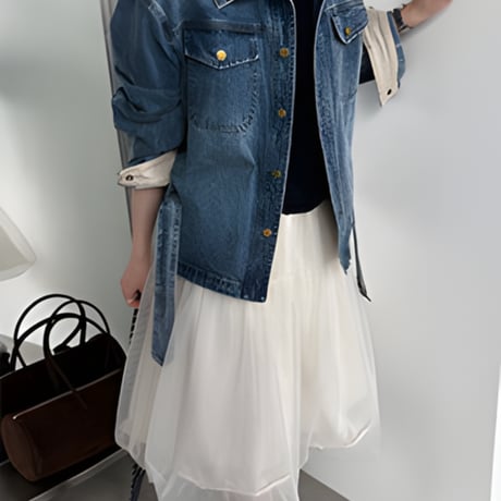 belt design denim jacket　MA1911