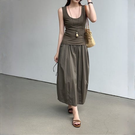 crochet vest tanktop skirt setup　MA1960