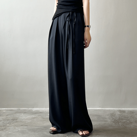 ribbon waist wide pants　MA1575