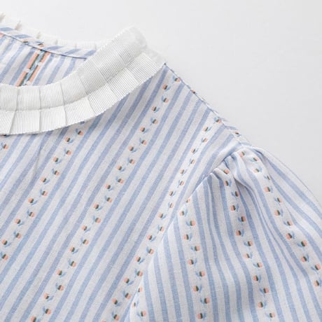 small flower striped designed blouse　MA1172