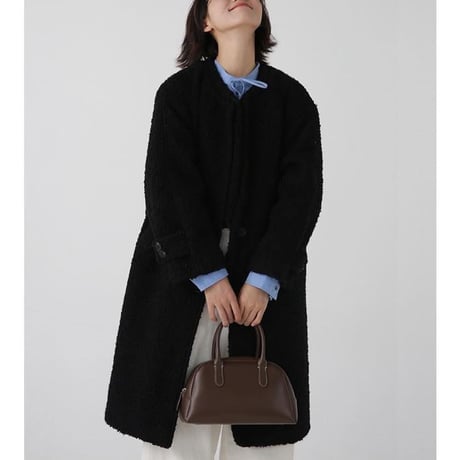 ribbon neck wool coat　MA1333